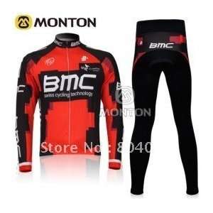 red thermal fleece long sleeve cycling jersey and pants winter cycling 