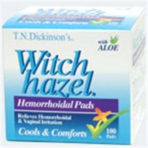  Witch Hazel Hemorrhoidal Pads 100 Count Health & Personal 