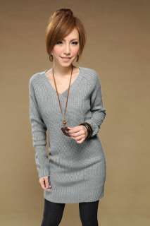 CHIC COTTON LONG SWEATER V NECK RY3106  