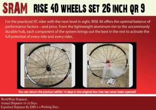 Sram Rise 40 Wheels Set 26 Inch QR 9 2012 Mountain Bike Worldwide Free 