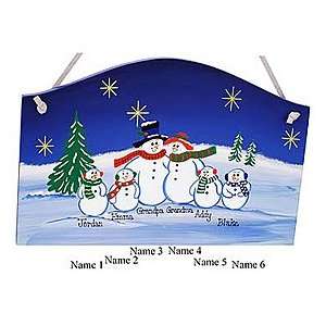  Personalized Snowman Family of 3 Plaque: Home & Kitchen