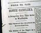 1865 Old Newspaper Post Civil War NEGROES Freed Slaves 