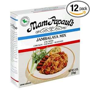 Mam Papauls Cajun Creole Jambalaya Mix, 8 Ounce Boxes (Pack of 12)