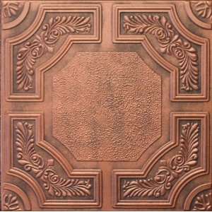  R28AC 20 X 20 Antique Copper Tin Looking Finish Texture Ceiling 