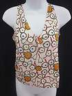 MARNI Cream Maroon Floral Print Sleeveless Top Sz 40  