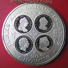 TURKS CAICOS 1989 20 CROWN .83oz SILVER PROOF COLUMBUS & INDIANS 