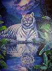 Christian Lassen Diamonds White Bengal Tiger Signed Artist painting 