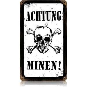  Achtung Minen Vintaged Metal Sign