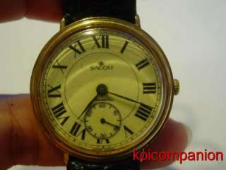   Gold Tone Steel Back Manual Wind Sub second Womens Watch RUNS  