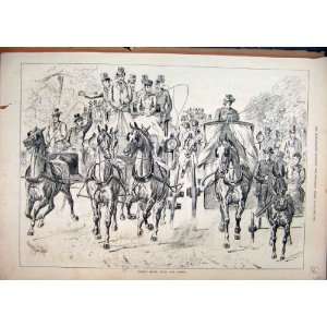   Carriage 1878 People Home Derby Race Course Print: Home & Kitchen