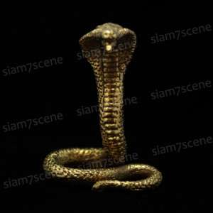 Vintage Snake Worship cobra charm brass figurine statue FENG SHUI Art 
