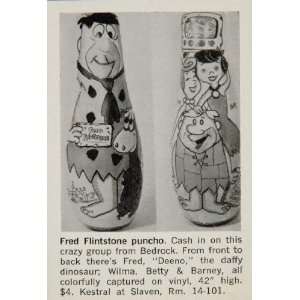  1961 Ad Fred Flintstone Puncho Toy Wilma Deeno Bedrock 