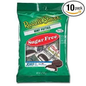 Russell Stover Sugar Free Mint Pattie, 3 Ounce Peg Bags (Pack of 10 