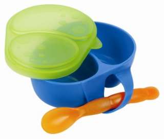Sassy First Solids Feeding Bowl With Spoon Green/Blue 037977300093 