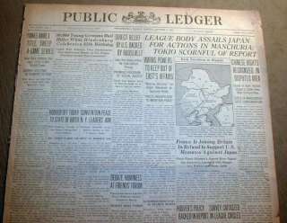 1932 newspaper NY YANKEES win WORLD SERIES overCHI CUBS  