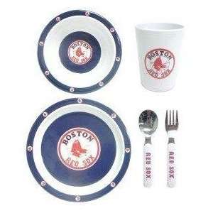  Boston Red Sox MLB Childrens 5 Piece Dinner Set: Sports 