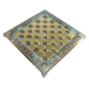  14 Carriages Design Oxidized Metal Chess Board, 1 3/8 