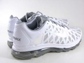 Nike Air Max 2011 + White/Silver/Gray Running Trainers Gym Work Out 