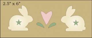 New Stencil #S153 ~ Bunny Love Folk Art with Heart, paint your own 