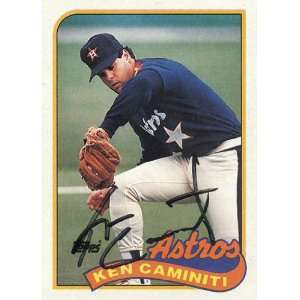  Ken Caminiti Topps Card Autographed 1989: Sports 