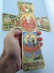 Religious Trinity Wooden Hanging Wall Wood Cross Crucifix Catholic 
