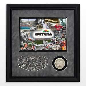  Daytona Framed Collage With Piece Of Daytona International Speedway 