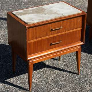 21 Vintage Marble Wood Side Table Night Stand  