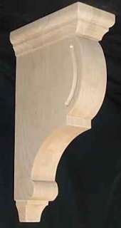 Carved Wood Bar Bracket Corbel. 3W x 6 1/2D x 12H.