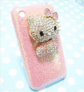 Bling 3D Pink Hello Kitty Case for iPhone 3G 3GS K4 us  