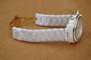 Michael Kors womans chronograph white acrylic bracelet watch MK5187 