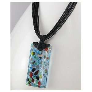  Rectangle Spotted Glass Necklace Jewelry