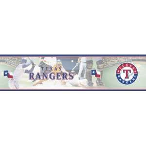   5815407 Texas Rangers MLB Prepasted Wall Border, 6 Inch by 15 Foot