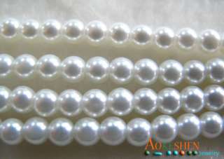 White Faux Pearl Glass Round Craft Loose Beads 4 size: 3mm,4mm,6mm,8mm 