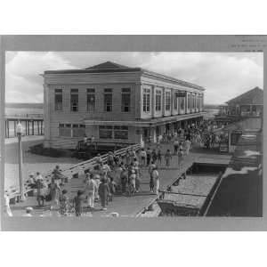   ocean,docks,buildings,people,Ocean City,Maryland,MD,1920 Home
