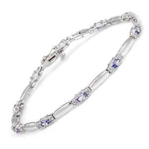  Solid 14k white gold, Diamond, Tanzanite bracelet Jewelry