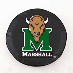 Marshall Thundering Herd Black Tire Cover, Large Sports 