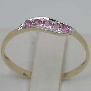 25 CARATS 14K SOLID YELLOW GOLD NATURAL PINK CEYLON SAPPHIRE CLUSTER 