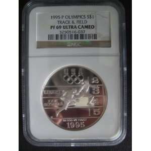  1995 P Olympics Track Field Silver Dollar NGC PF69 Ultra 