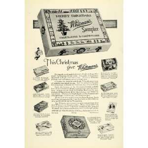 1925 Ad Christmas Confection Whitmans Sampler Chocolates Stephen F Son 