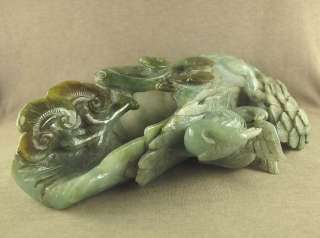 CHINESE OLD JADEITE JADEITE STATUE WITHERED TREE WITH BIRD  