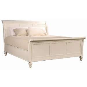   Sleigh Bed Footboard in Eggshell White Painted   Queen