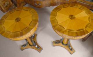 Walnut Biedermeier Inlay Side Tables Table Furniture  