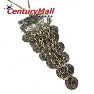 Antique Vintage Bronze Coin Owl Pendant Chain Long Necklace New XL359 