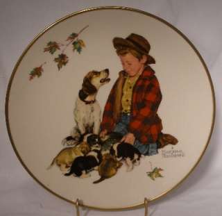 GORHAM Rockwell A BOY & HIS DOG four seasons 4 plates  