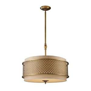  Chester 6 Light Pendant in Brushed Antique Brass W29 H 