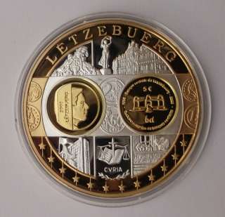 Luxembourg 2003 5 Euro 999 Silver Gold Proof Limited First Strike Coin 
