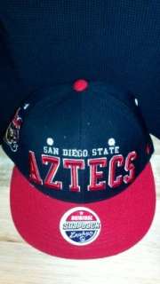 SAN DIEGO STATE AZTECS NCAA SNAPBACK HAT CAP BLACK/RED  