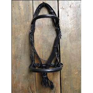 New F507 Hilason Leather English Padded Bridle And Reins   Black 