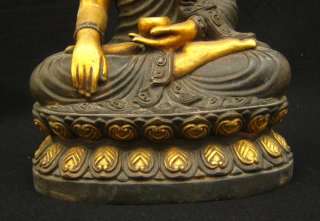 Old Tibetan 24k Gilt Bronze Buddha Shakyamuni Statue  