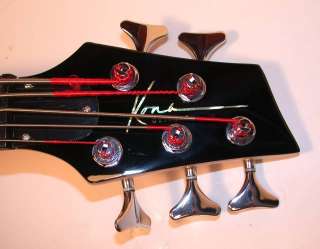 Kona 5 String Electric Bass Guitar, Black, Adj Bridge  